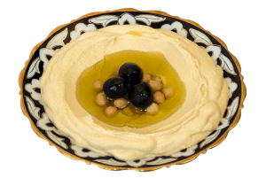 Блюдо восточной кухни «Хумус с маслинами»